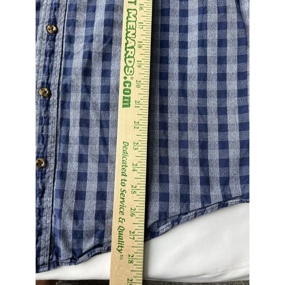 J.Crew Mens Shirt XL Slim Jaspe Grey‎ Blue Plaid Long Sleeve Button 100% Cotton
